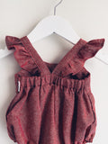 Aria Romper Shimmery Ruby Linen