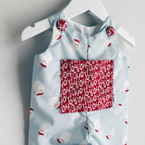 Santa Blue Boy Romper