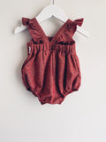 Aria Romper Shimmery Ruby Linen