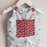 Santa Blue Boy Romper