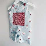 Santa Blue Boy Romper