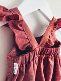 Aria Romper Shimmery Ruby Linen