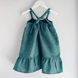 Bella Dress in shimmery green linen