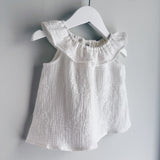 Cotton Gauze Eyelet Top