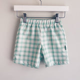Gingham Sage Boy Short