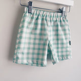 Gingham Sage Boy Short