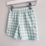 Gingham Sage Boy Short