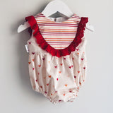 Valentines Hearts & Stripes Romper