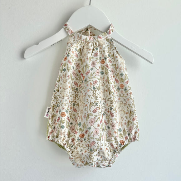 Pia Floral + Plaid Easter Romper