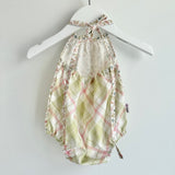 Pia Floral + Plaid Easter Romper